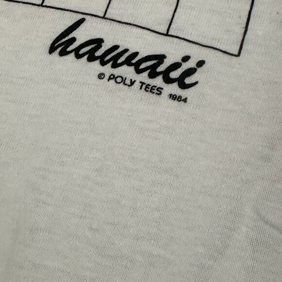 VINTAGE 80S HAWAII POLY TEES Tropical SINGLE STITCH T-SHIRT ADULT LARGE - Picture 8 of 9